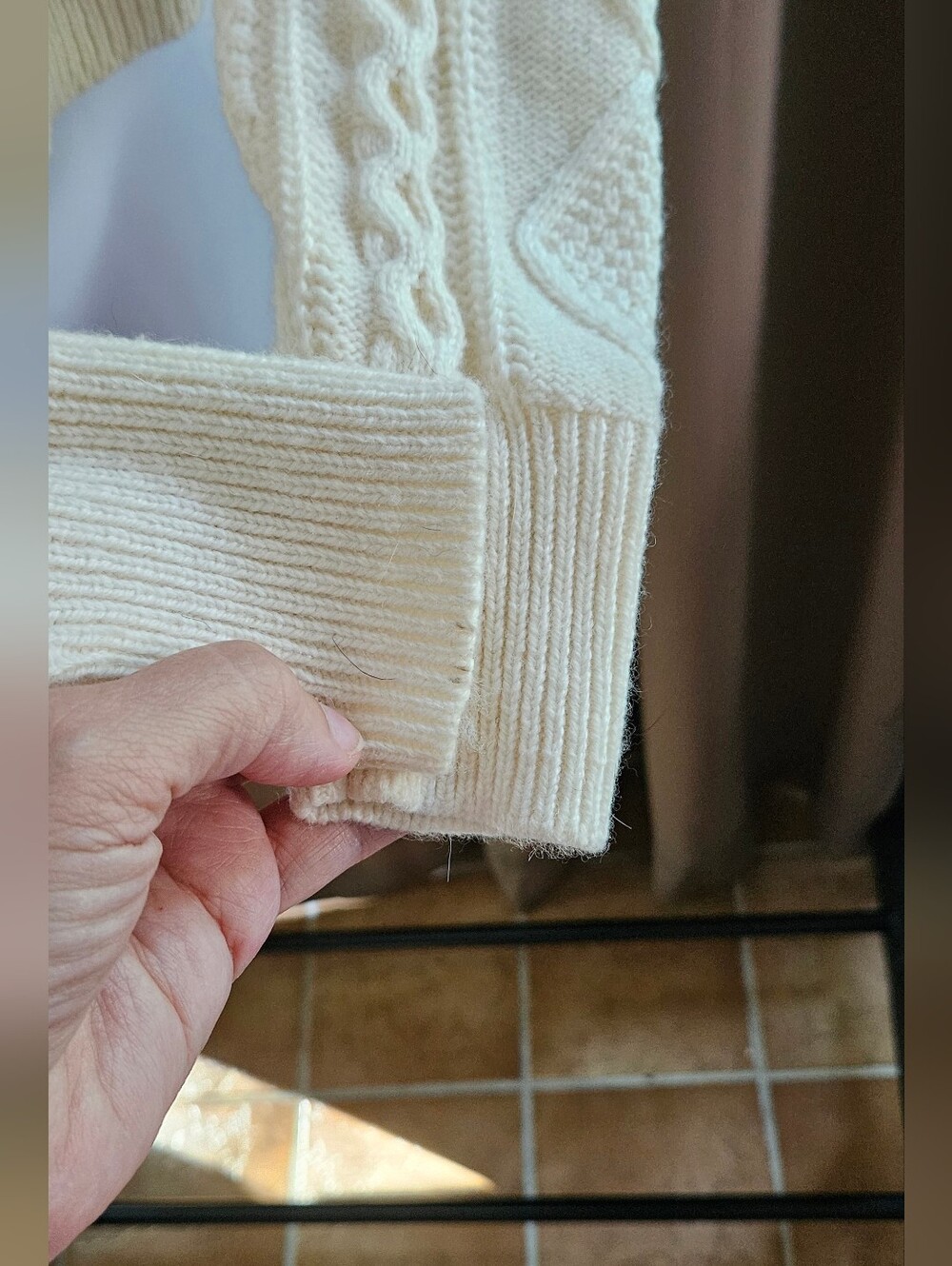 Madewell Cable-Knit Cropped Cardigan Sweater Cream - Picture 11 of 11
